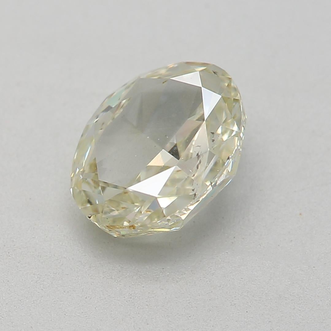 Oval Cut GIA Certified 1.00 Carat Fancy Light Green Yellow SI2 Clarity Diamond For Sale