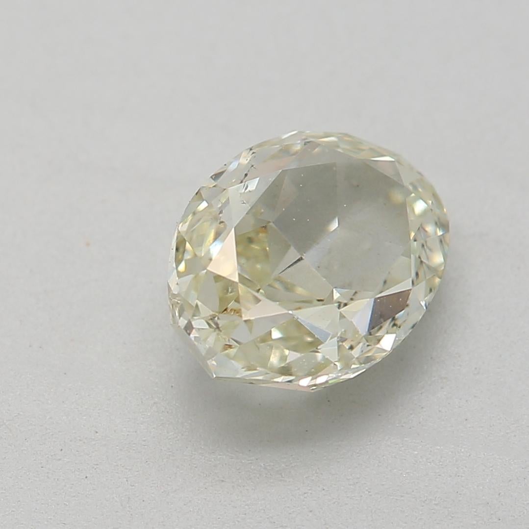 Women's or Men's GIA Certified 1.00 Carat Fancy Light Green Yellow SI2 Clarity Diamond For Sale