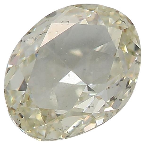 GIA Certified 1.00 Carat Fancy Light Green Yellow SI2 Clarity Diamond