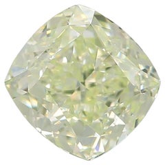 GIA Certified 1.00 Carat Fancy Light Yellow Green IF Clarity Diamond