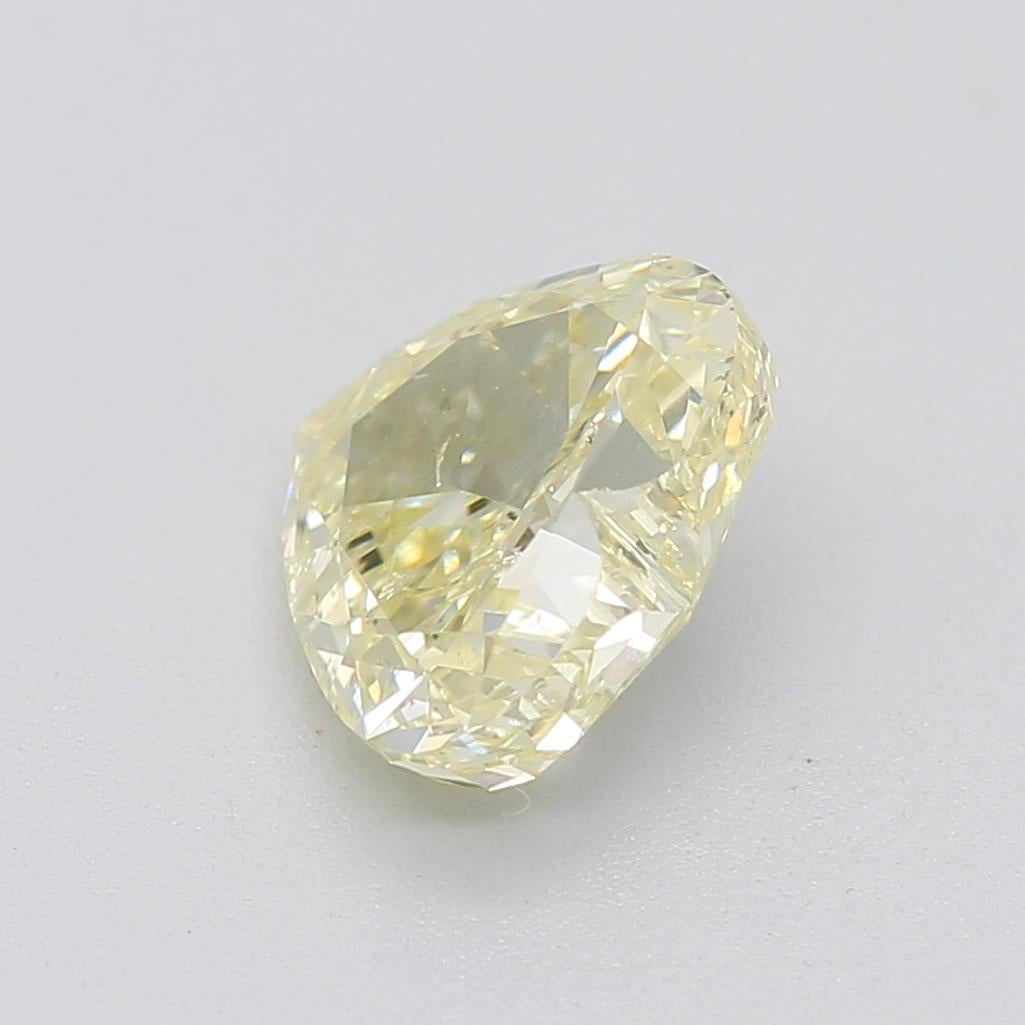 Heart Cut GIA Certified 1.00 Carat Fancy Light Yellow SI2 Clarity Diamond For Sale