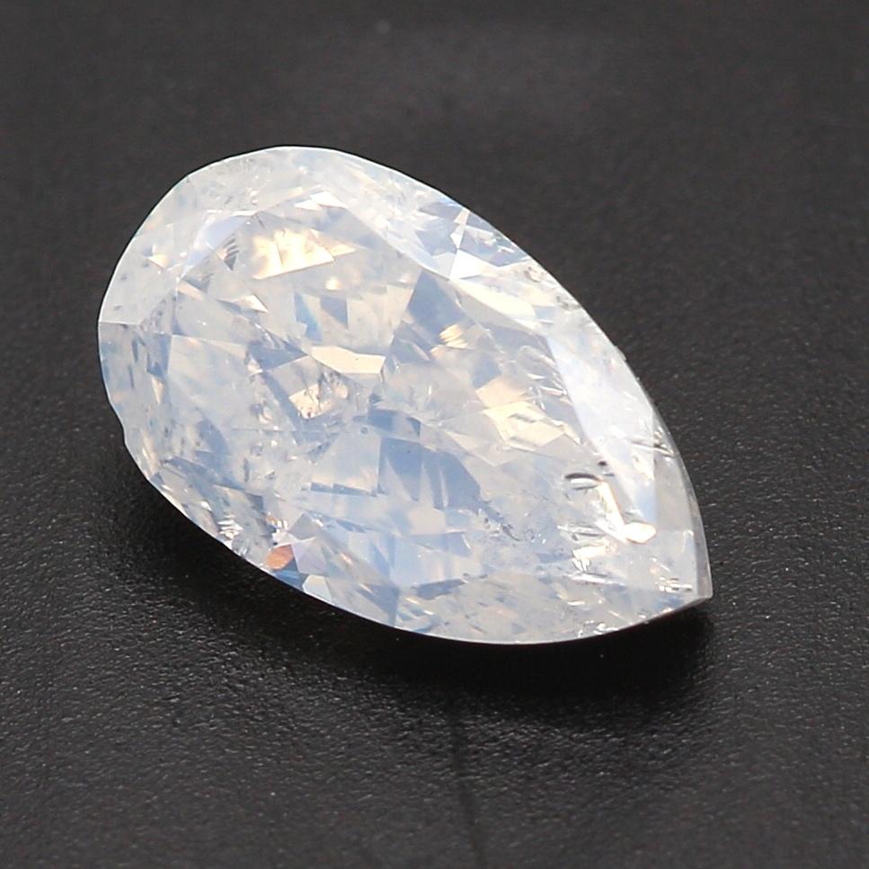 Pear Cut GIA Certified 1.00 Carat Fancy White Diamond For Sale