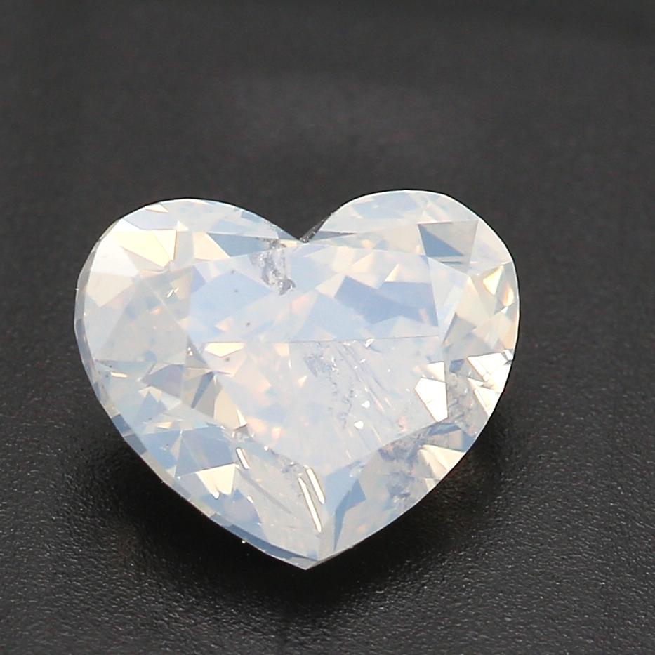 Heart Cut GIA Certified 1.00 Carat Fancy White Diamond For Sale