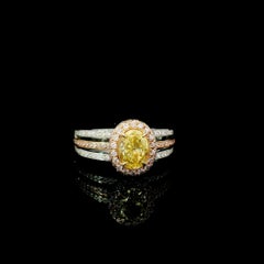 GIA Certified 1.00 Carat Fancy Yellow SI2 Clarity Diamond Ring