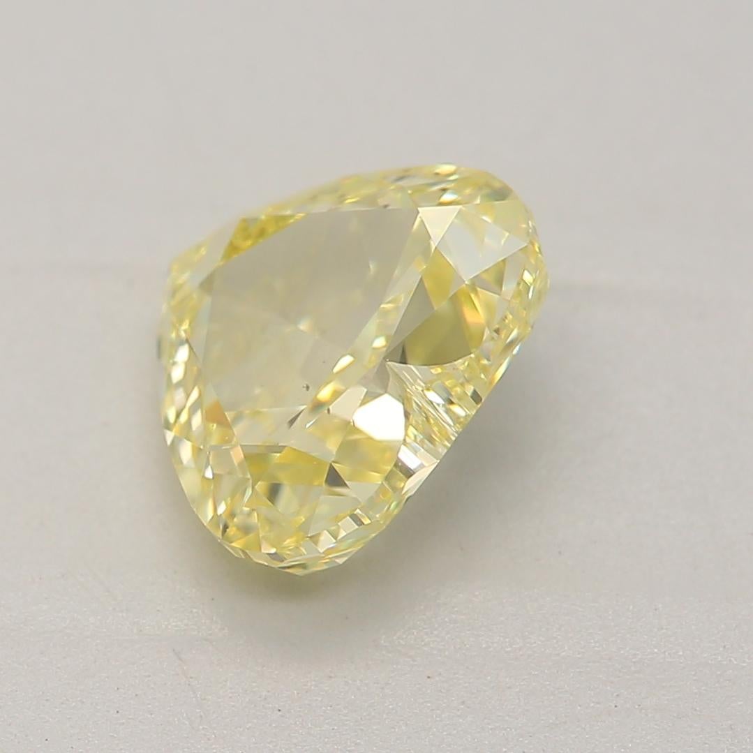 Heart Cut GIA Certified 1.00 Carat Fancy Yellow VS2 Clarity Diamond For Sale