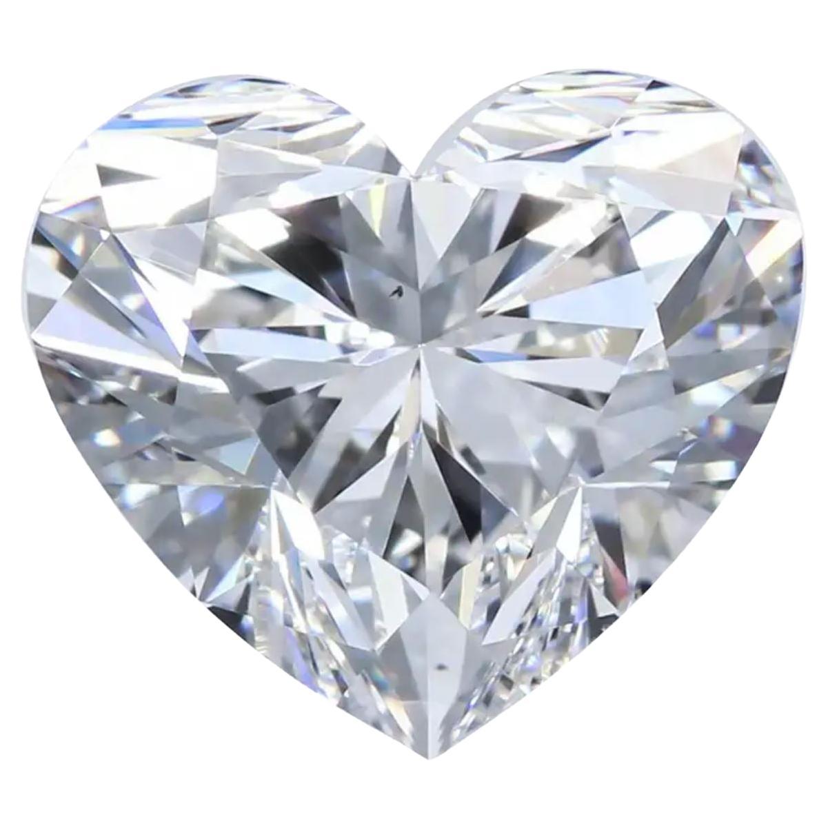 GIA Certified 1.00 Carat Heart Brilliant G Color SI1 Clarity Natural Diamond For Sale