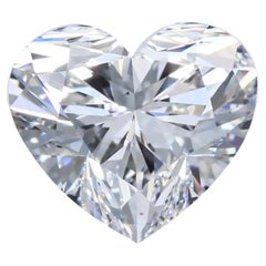 Diamant naturel en forme de cœur brillant de 1,00 carat de couleur G et de pureté SI1, certifié par le GIA