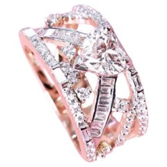 GIA Certified 1.00 Carat Heart Shape Diamond 18K Gold Cocktail Ring