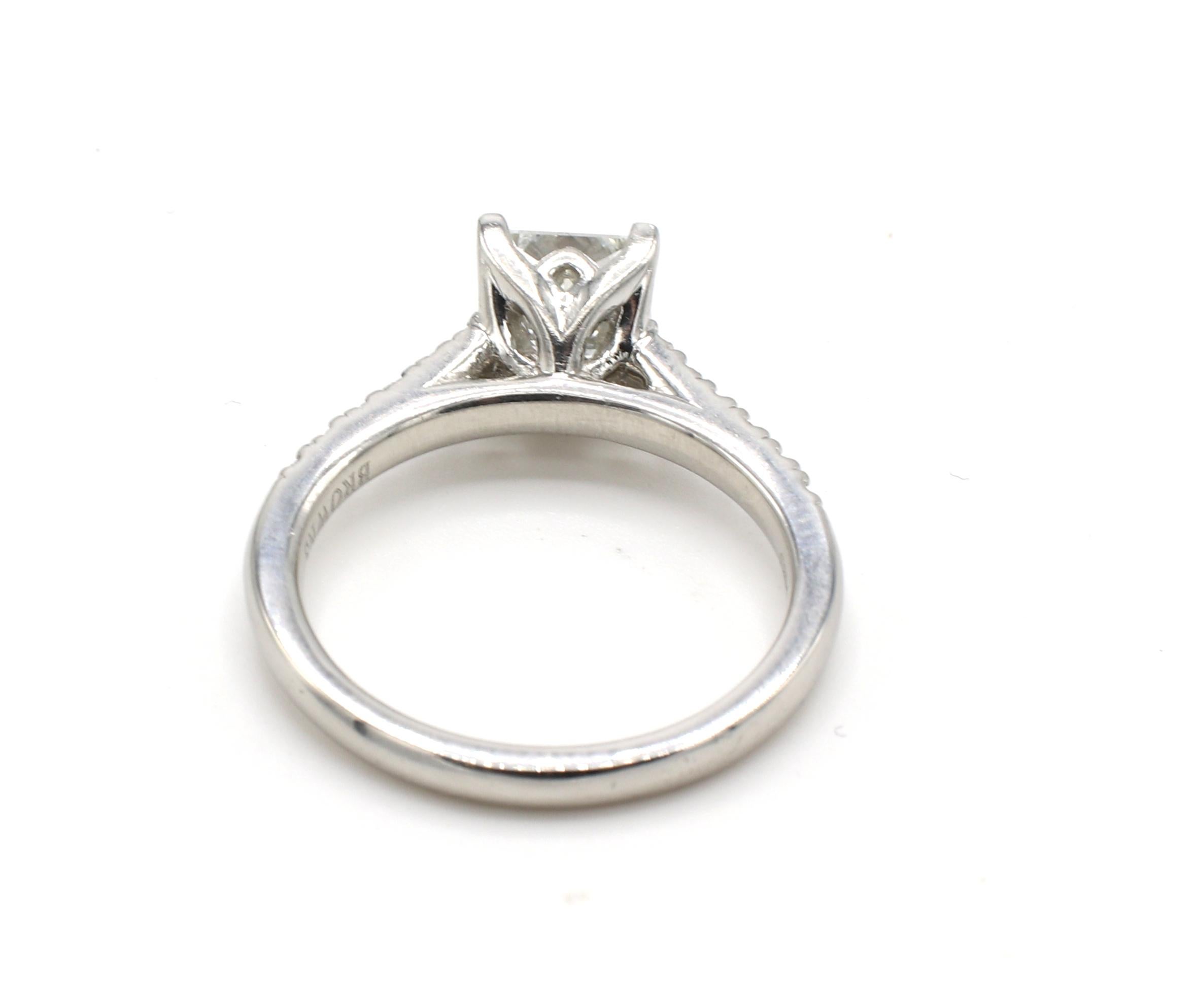 GIA Certified 1.00 Carat I SI1 Princess Cut Diamond Platinum Engagement Ring In Excellent Condition In  Baltimore, MD