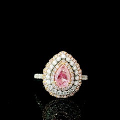 GIA Certified 1.00 Carat Light Pinkish Brown I1 Clarity Diamond Ring