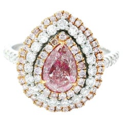 GIA Certified 1.00 Carat Light Pinkish Brown I1 Clarity Diamond Ring