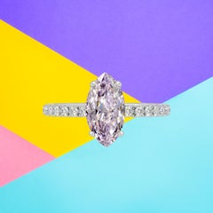 GIA Certified 1.00 Carat Marquise Cut Pink Diamond Ring