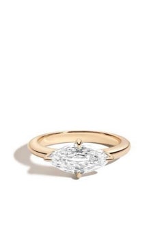 GIA Certified 1.00 Carat Marquise Shape Diamond 18K Gold Ring Solitaire