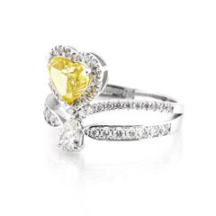 GIA Certified 1.00 Carat Natural Fancy Vivid Orange Yellow Diamond Ring