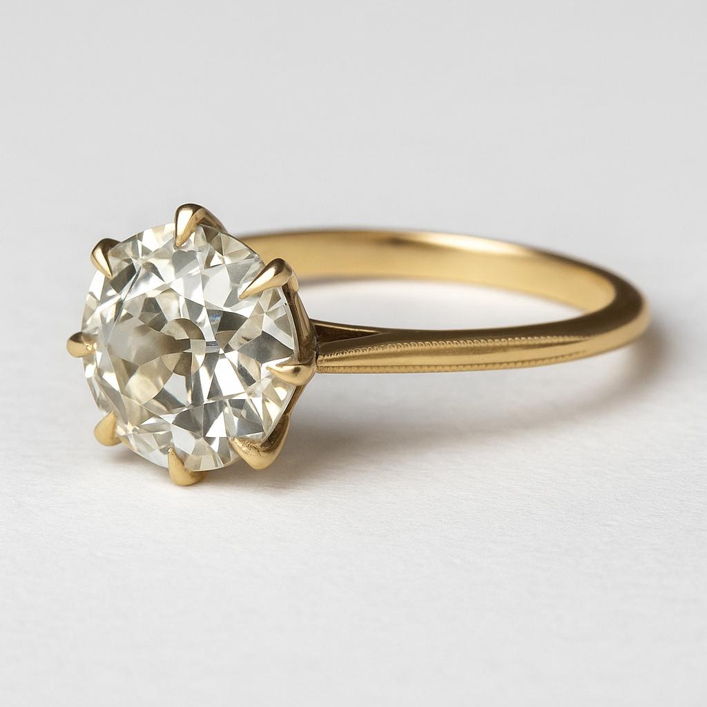 Diamant vintage original !

Classique intemporel au charme vintage, cet élégant solitaire est orné d'un diamant de 1,00 carat de taille Old European, de couleur J et de pureté VS1. Mesurant 6,19 x 6,13 mm, le diamant présente une couronne haute, une
