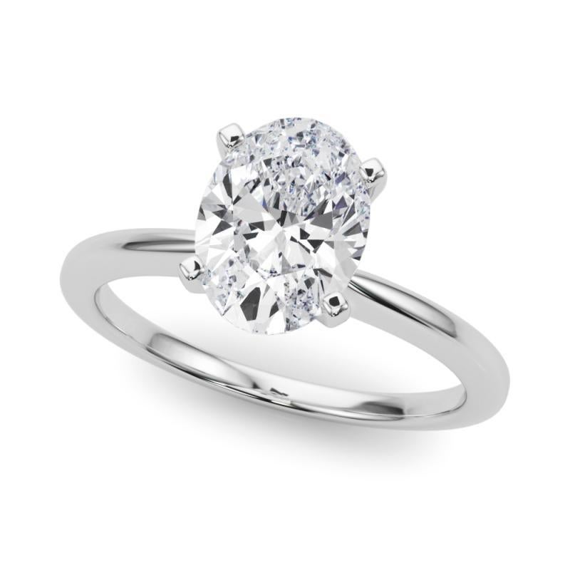 Taglio ovale Anello con diamante solitario ovale incastonato, certificato GIA, da 1,00 carati in vendita