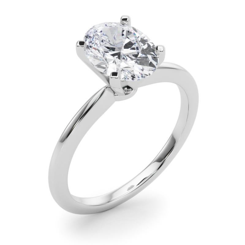 Donna Anello con diamante solitario ovale incastonato, certificato GIA, da 1,00 carati in vendita