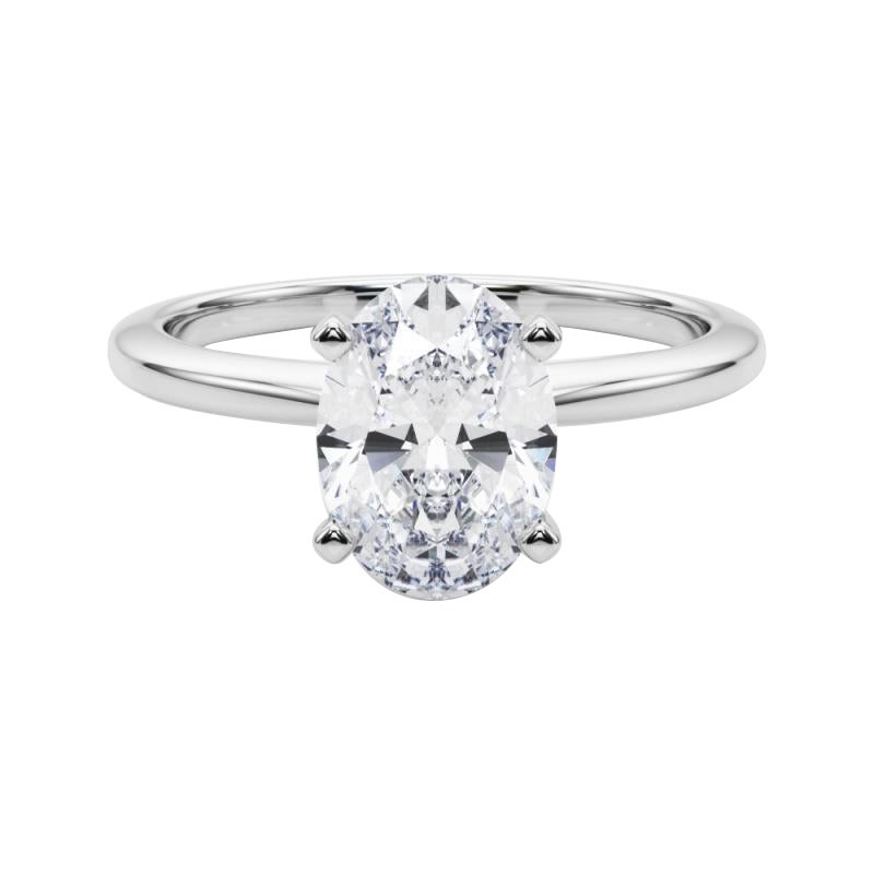 GIA Certified 1.00 Carat Oval Prong Set Solitaire Diamond Ring