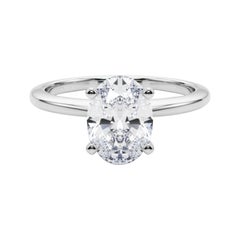 GIA Certified 1.00 Carat Oval Prong Set Solitaire Diamond Ring