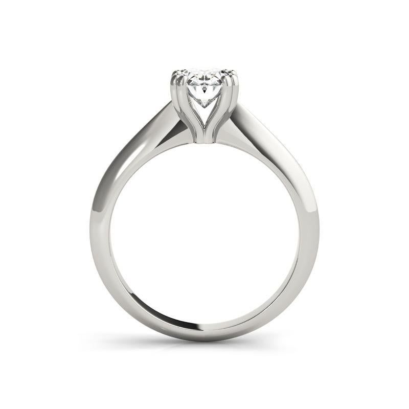 GIA zertifiziert 1,00 Karat Oval Solitär Tulip Kathedrale Diamantring Damen im Angebot