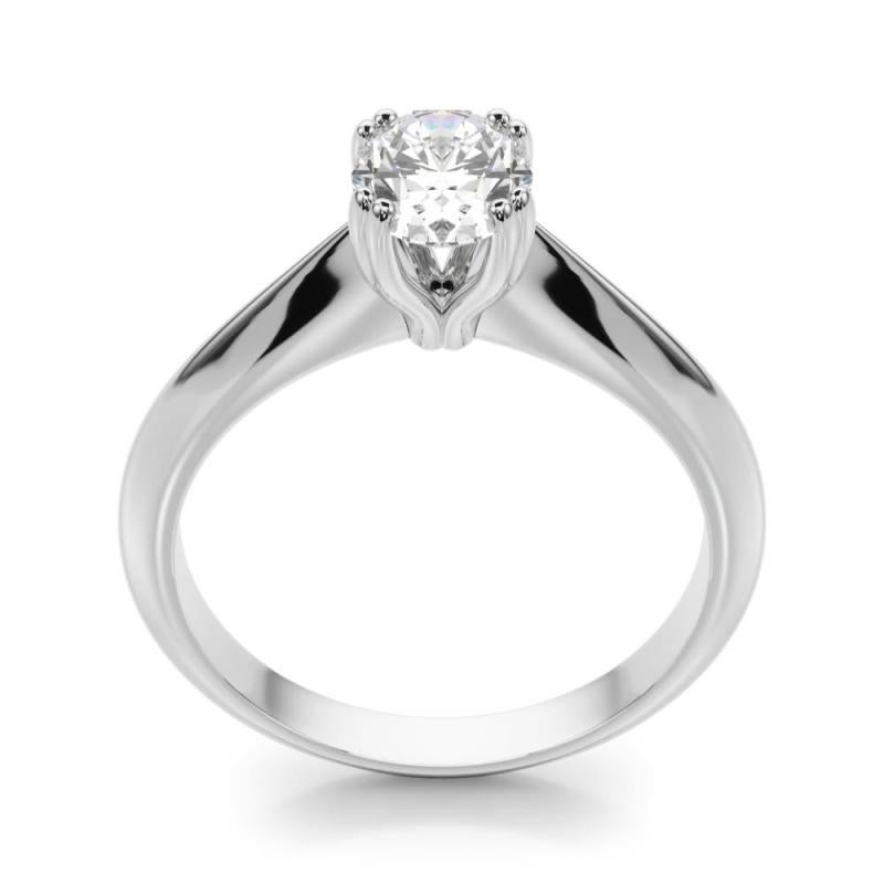 GIA zertifiziert 1,00 Karat Oval Solitär Tulip Kathedrale Diamantring im Angebot 1