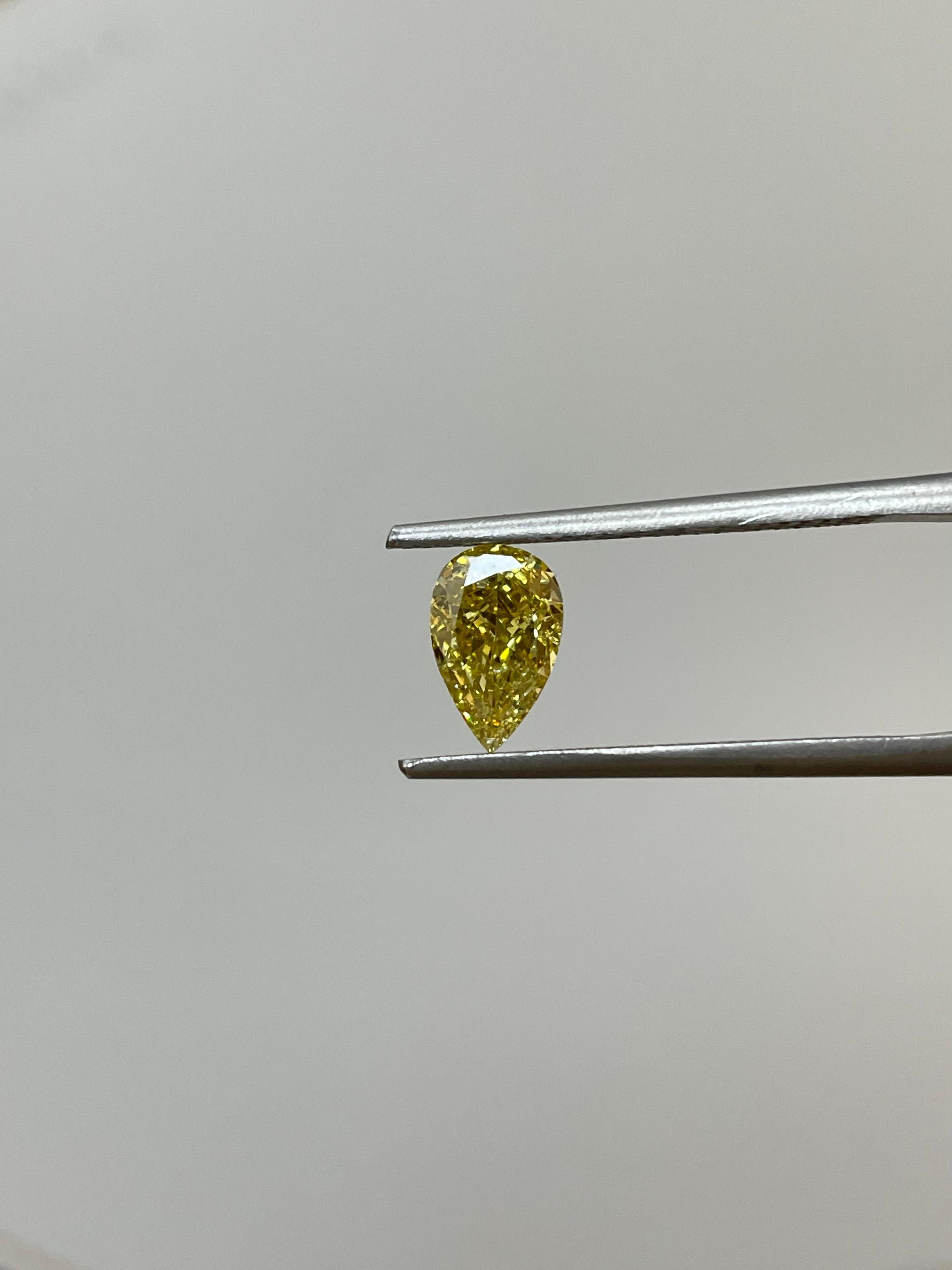 GIA-zertifizierter 1,00 Karat birnenförmiger Brillant-Diamant in Braun und Gelb (Brillantschliff) im Angebot