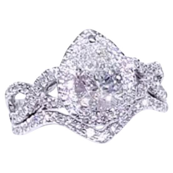 Anillo solitario de oro de 18 quilates con diamante en forma de pera certificado por GIA de 1,00 quilates