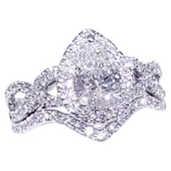 Anillo solitario de oro de 18 quilates con diamante en forma de pera certificado por GIA de 1,00 quilates