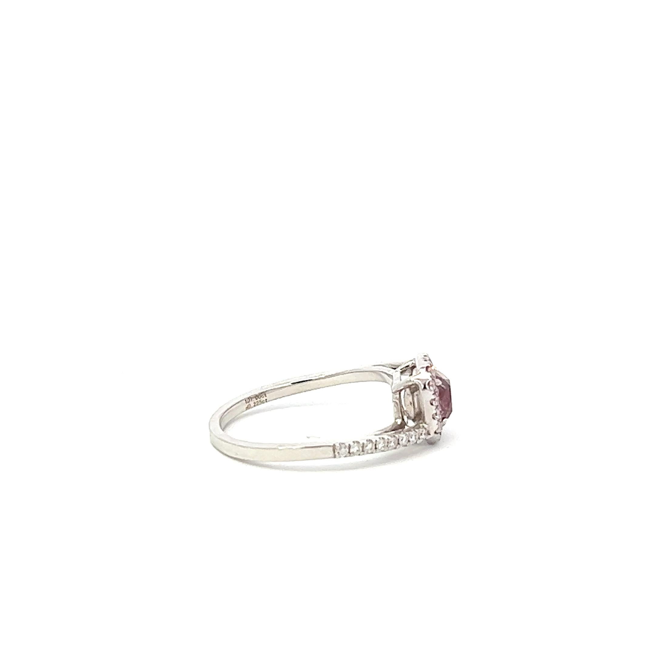 GIA Certified 1.00 Carat Pink Diamond Ring In New Condition For Sale In Los Angeles, CA