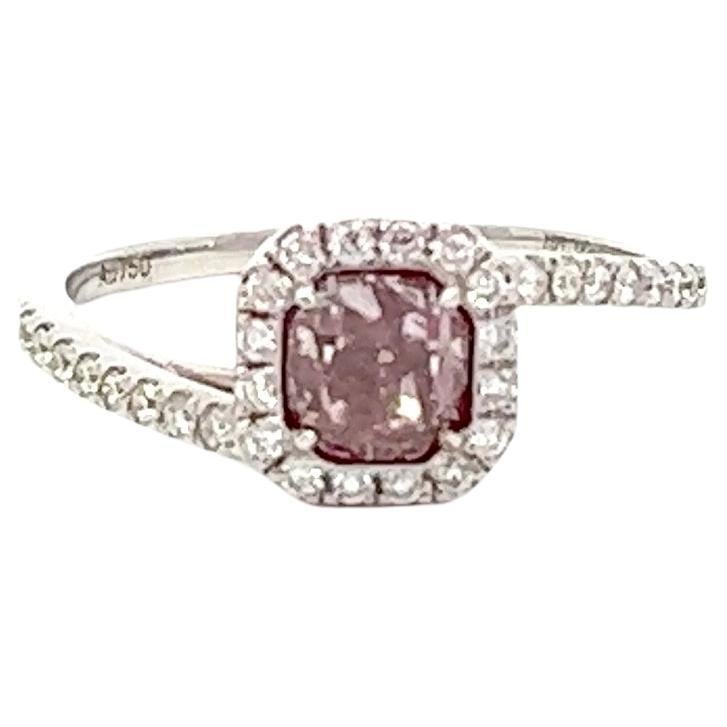 GIA Certified 1.00 Carat Pink Diamond Ring For Sale