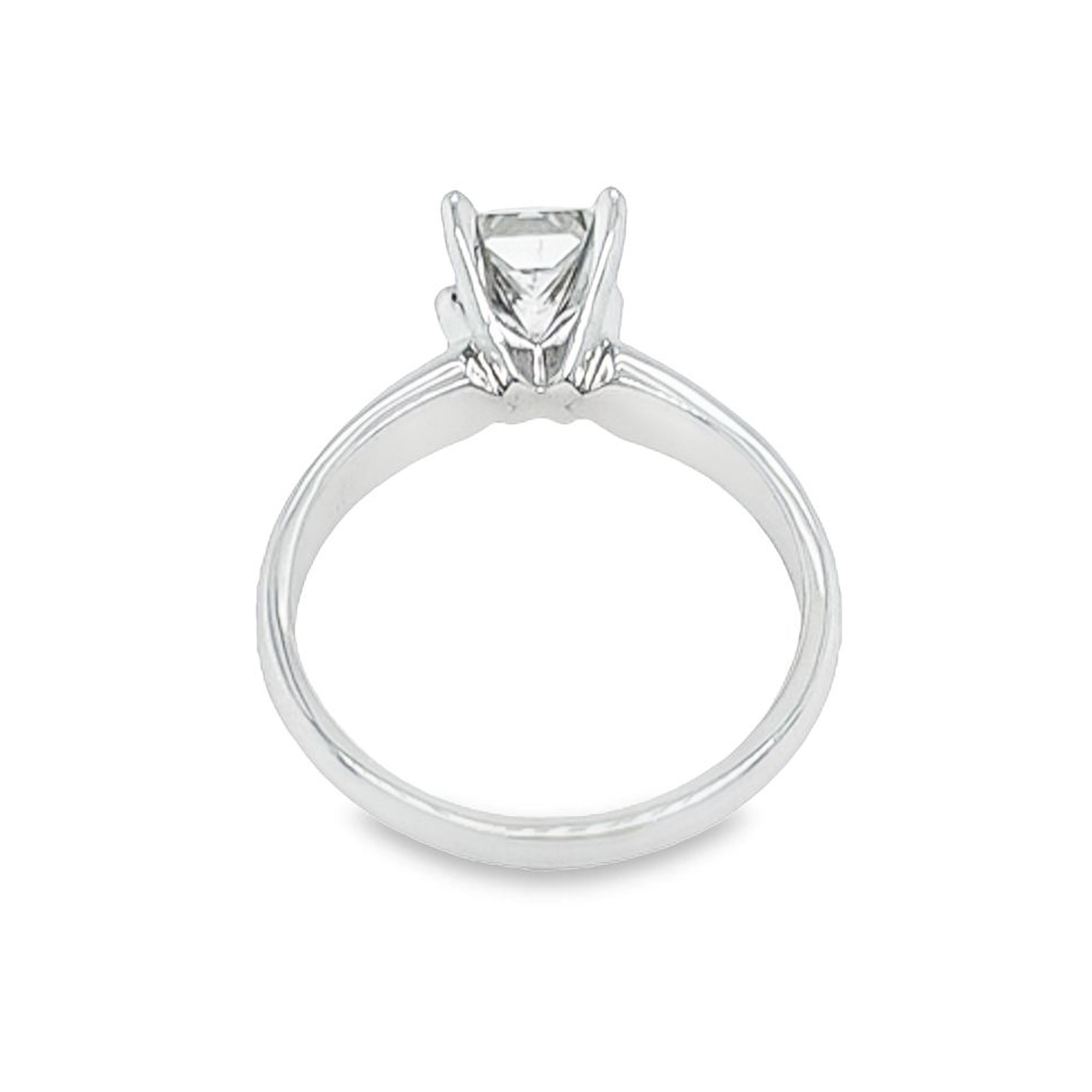 GIA Certified 1.00 Carat Princess Cut Diamond Engagement Ring For Sale 2