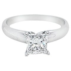 Used GIA Certified 1.00 Carat Princess Cut Diamond Engagement Ring