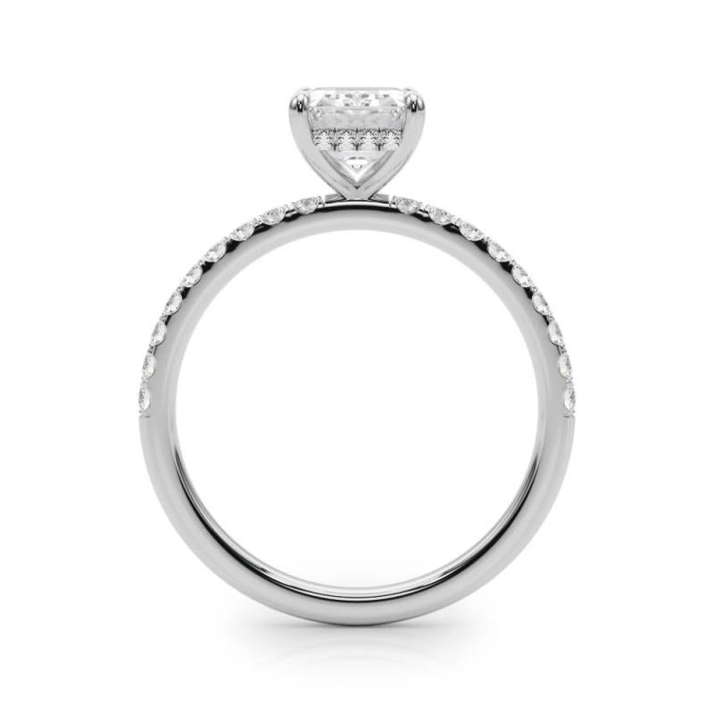 GIA Certified 1.00 Carat Radiant Hidden Halo Pave  Bague en diamant Neuf - En vente à New York, NY