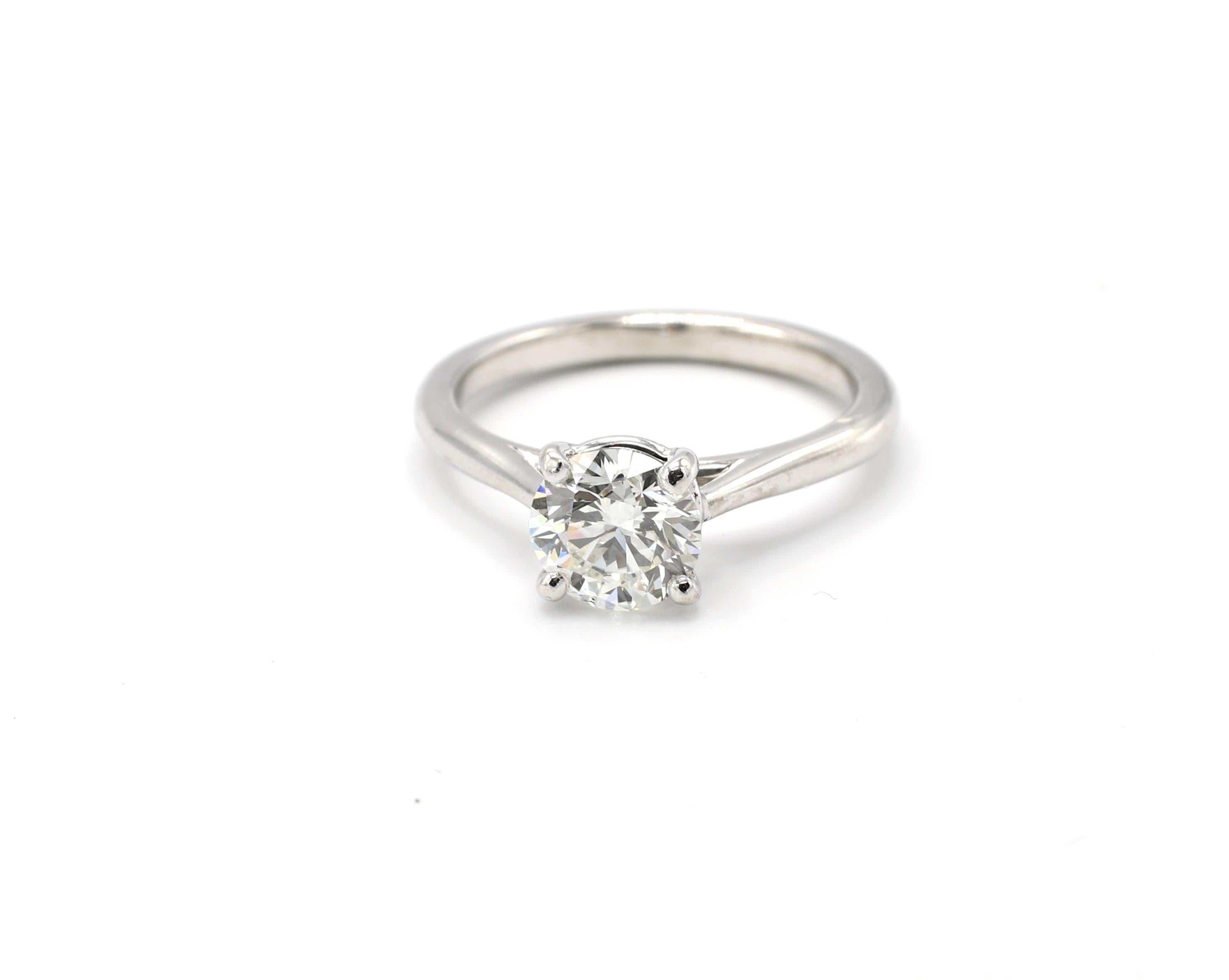 GIA Certified 1.00 Carat Round Brilliant Cut Diamond Solitaire Engagement Ring In Excellent Condition In  Baltimore, MD