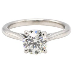 GIA Certified 1.00 Carat Round Brilliant Cut Diamond Solitaire Engagement Ring