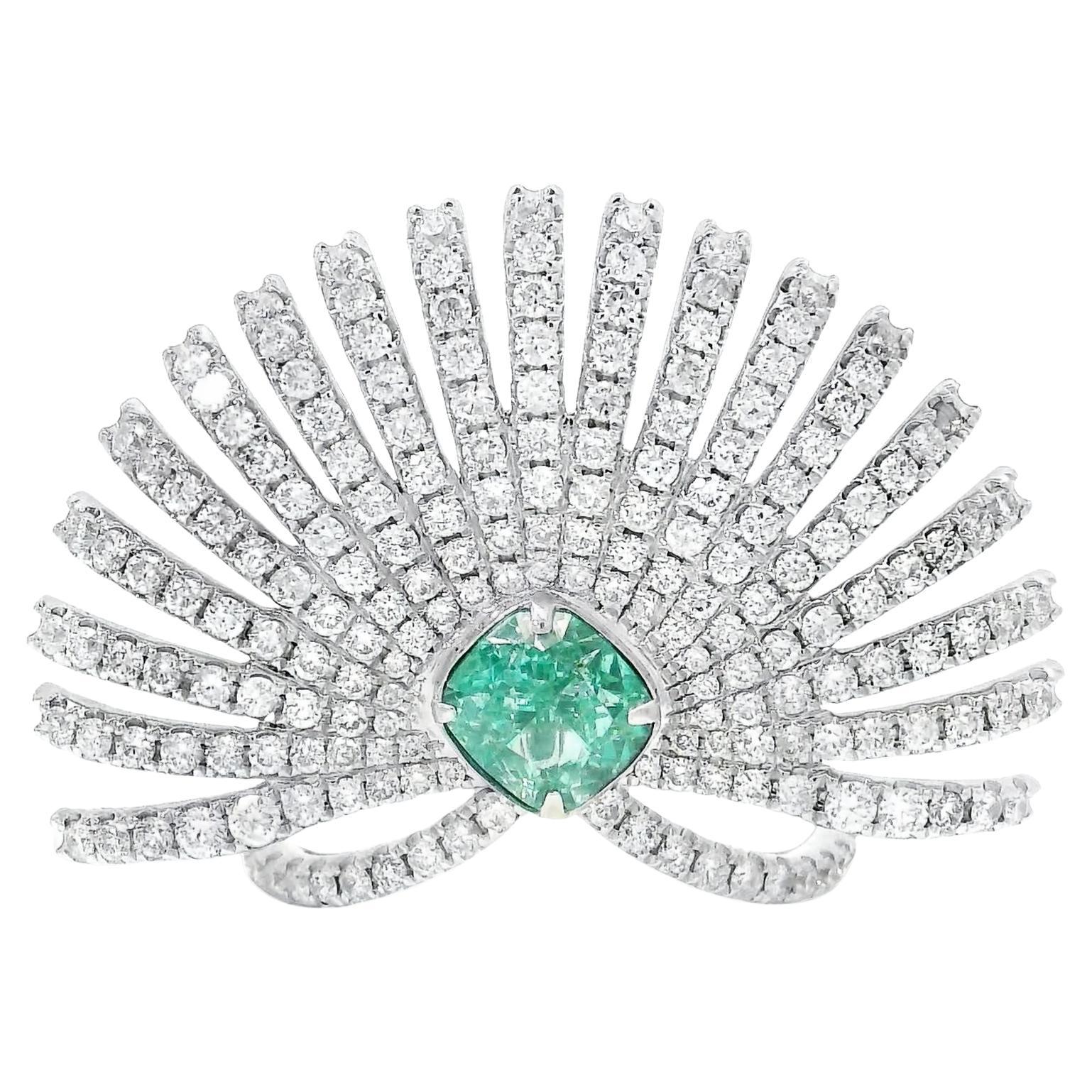 GIA Certified 1.00 Carat Very Light Green Yellow SI1 Clarity Diamond Ring
