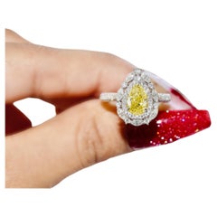 Bague et pendentif convertibles en diamants de la gamme W-X de 1,00 carat certifiés par le GIA, taille I2