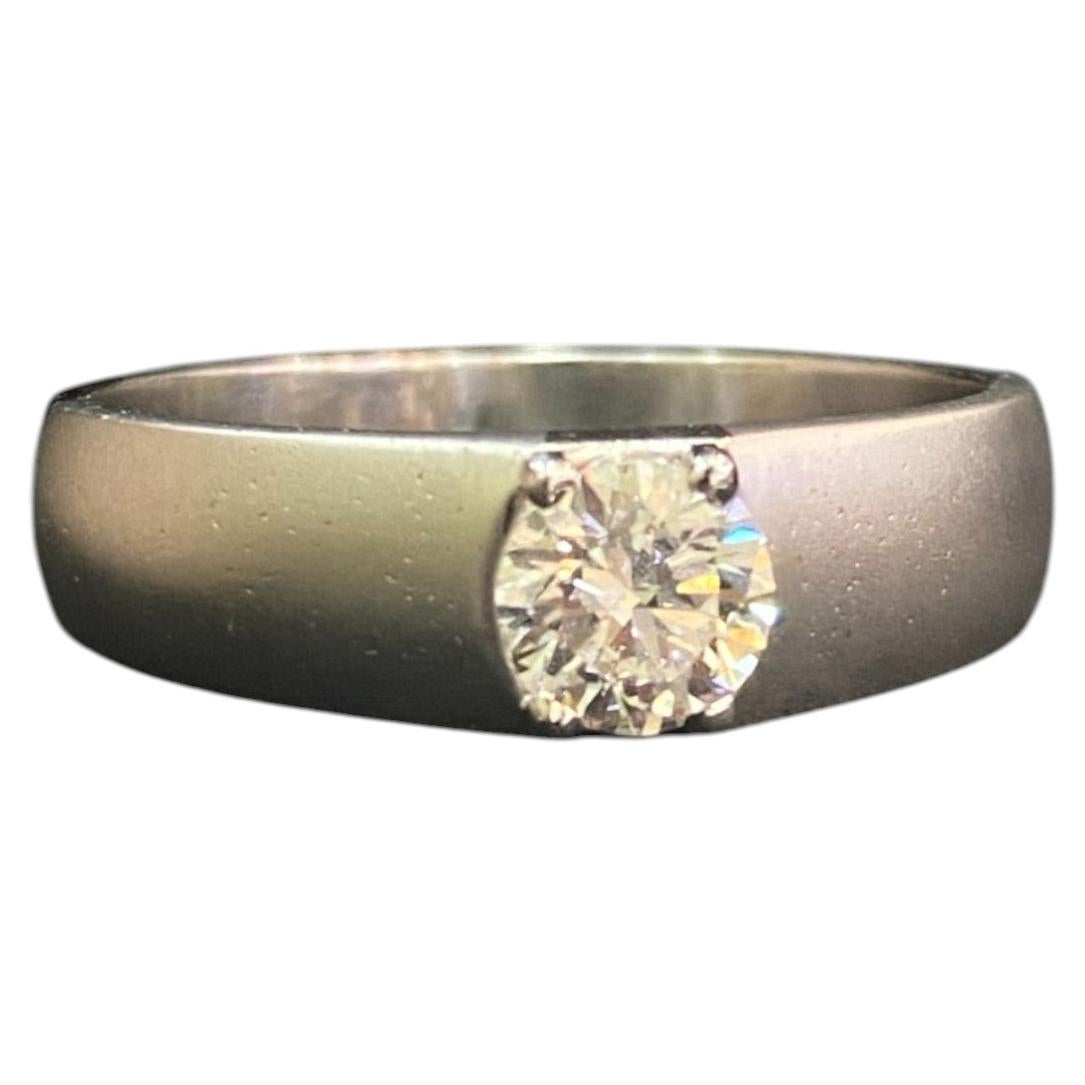 GIA zertifiziert 1,00 Karat D FL Runde Brillant Diamant Herrenring 18K Weißgold