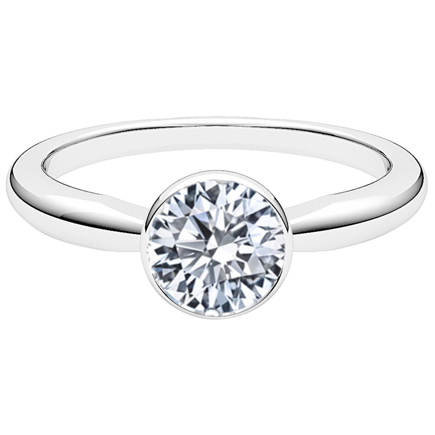 GIA Certified 1.00 Ct E-F Color VS Clarity Solitary Round Diamond Bezel Classic