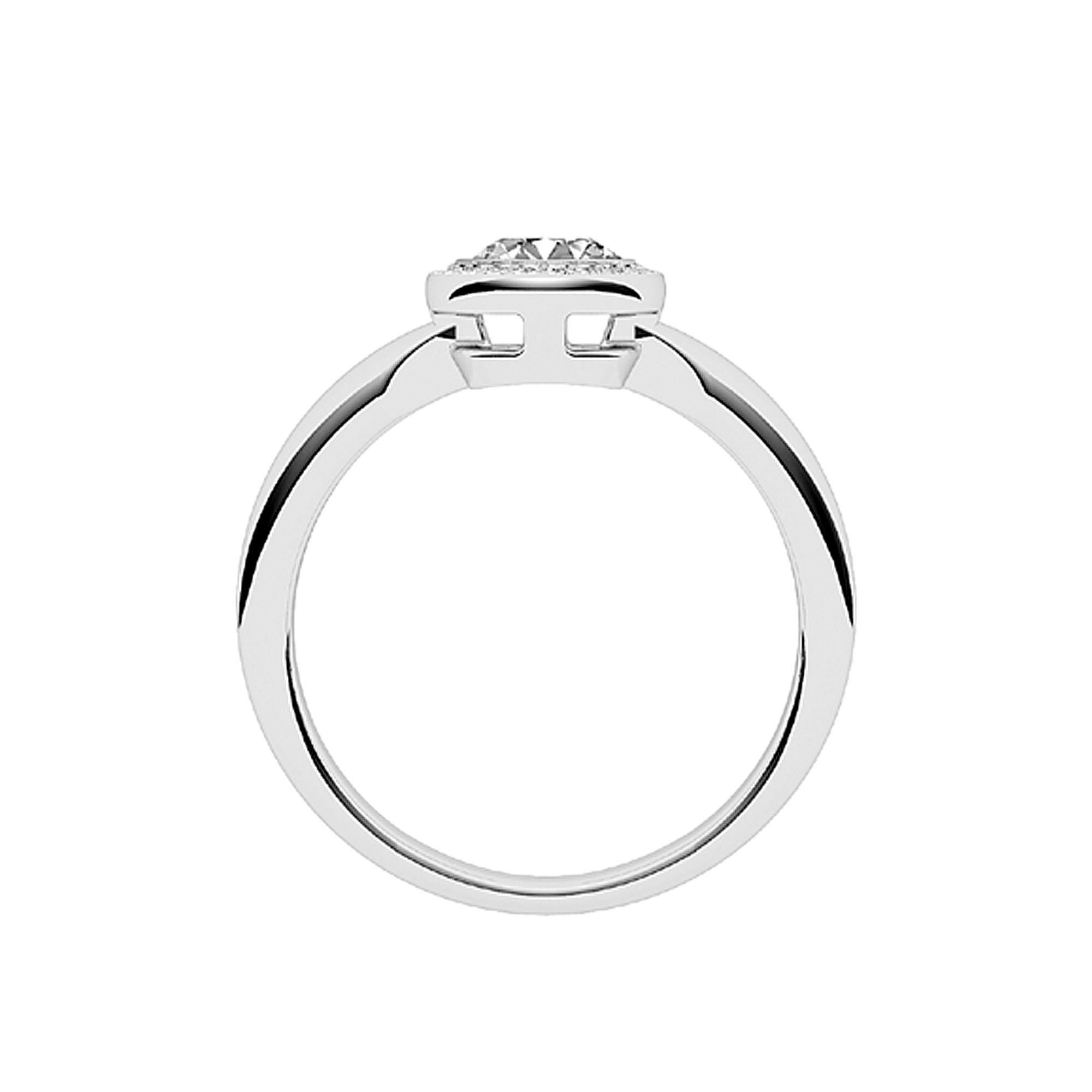Contemporary GIA Certified 1.00 Ct E-F Color VS Clarity Solitary Round Diamond Halo Bezel  For Sale