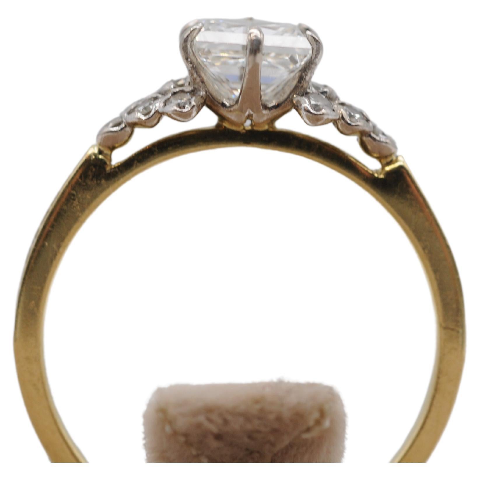 Bague de fiançailles en diamant taille princesse certifié GIA 1,00 ct VVS2  en vente 4