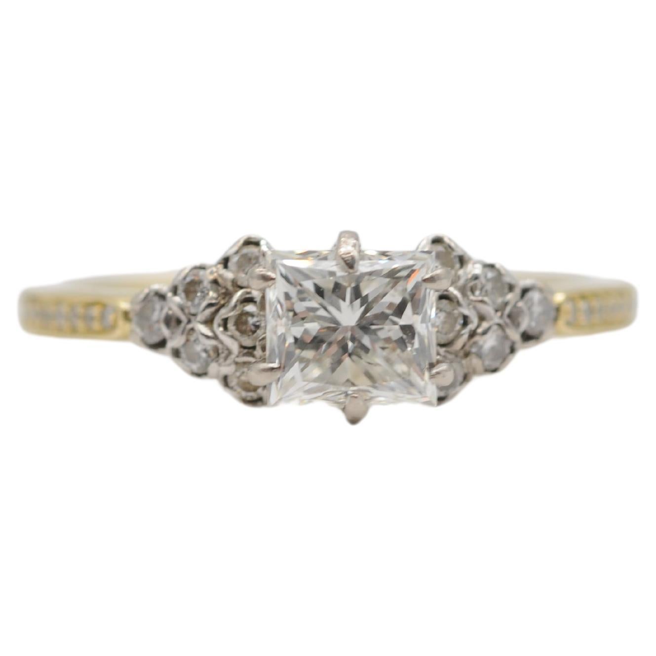 Bague de fiançailles en diamant taille princesse certifié GIA 1,00 ct VVS2  en vente 6