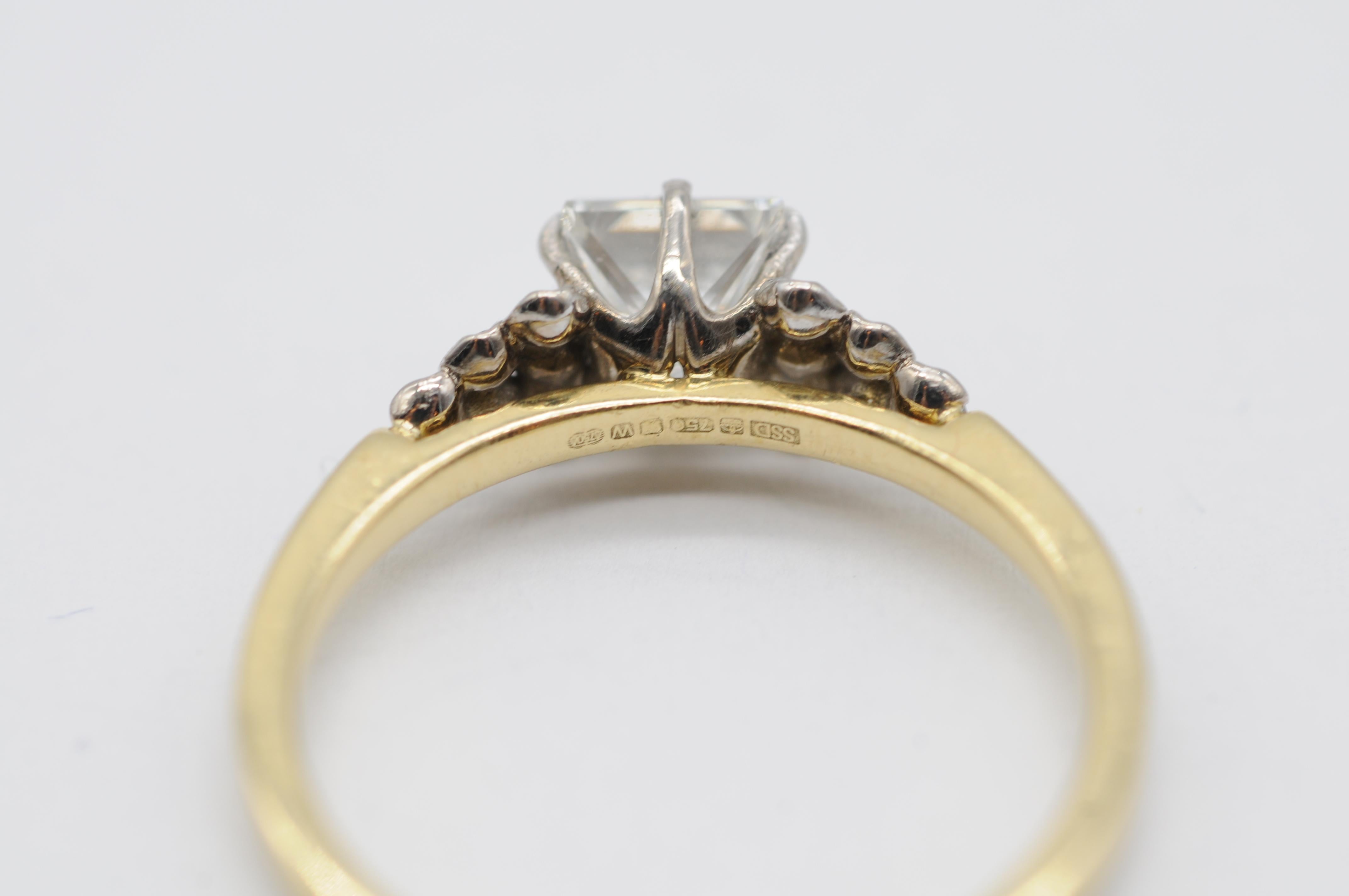Bague de fiançailles en diamant taille princesse certifié GIA 1,00 ct VVS2  en vente 7