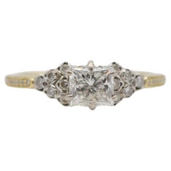 GIA certified 1.00 ct princess cut diamond engagement ring VVS2 