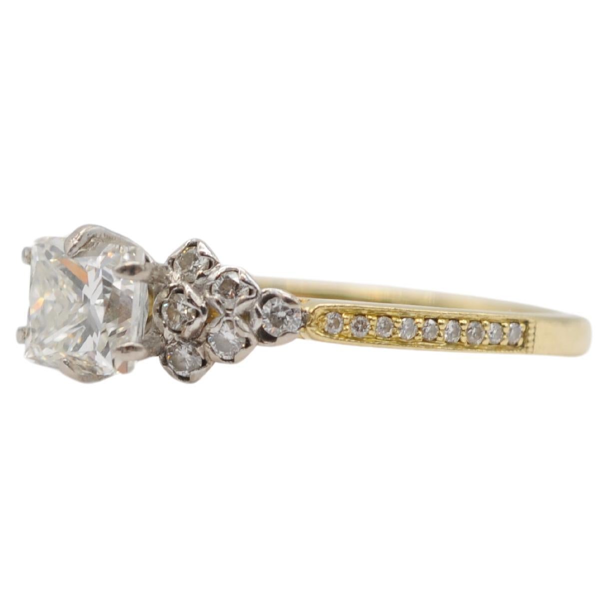 Bague de fiançailles en diamant taille princesse certifié GIA 1,00 ct VVS2  en vente 1