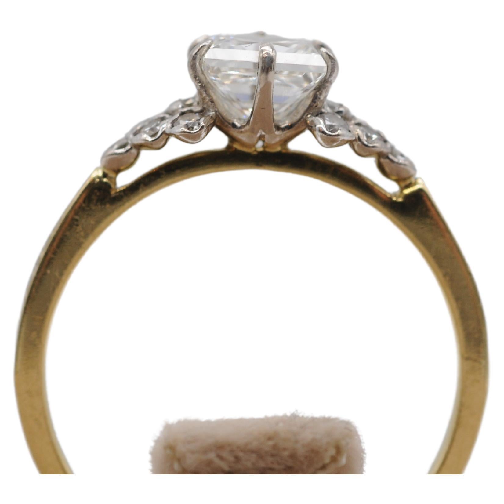 GIA certified 1.00 ct princess cut diamond engagement ring VVS2  3