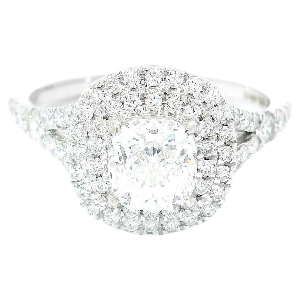 Bague avec diamant certifié GIA de 1,00 carat de couleur E et de pureté VVS1 en vente