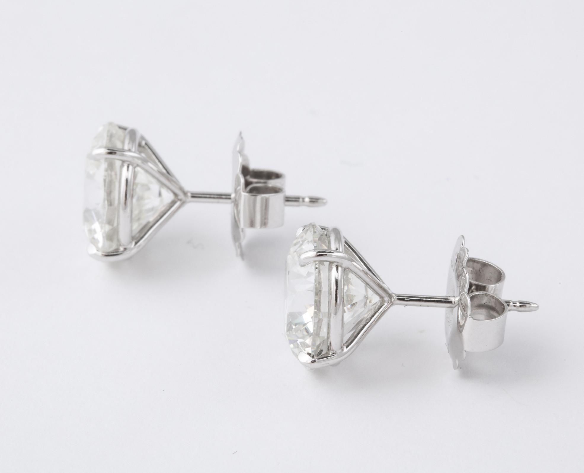 GIA Certified 100% Eye Clean Triple EX 10.18 Carat Round Diamond Stud Earrings 1