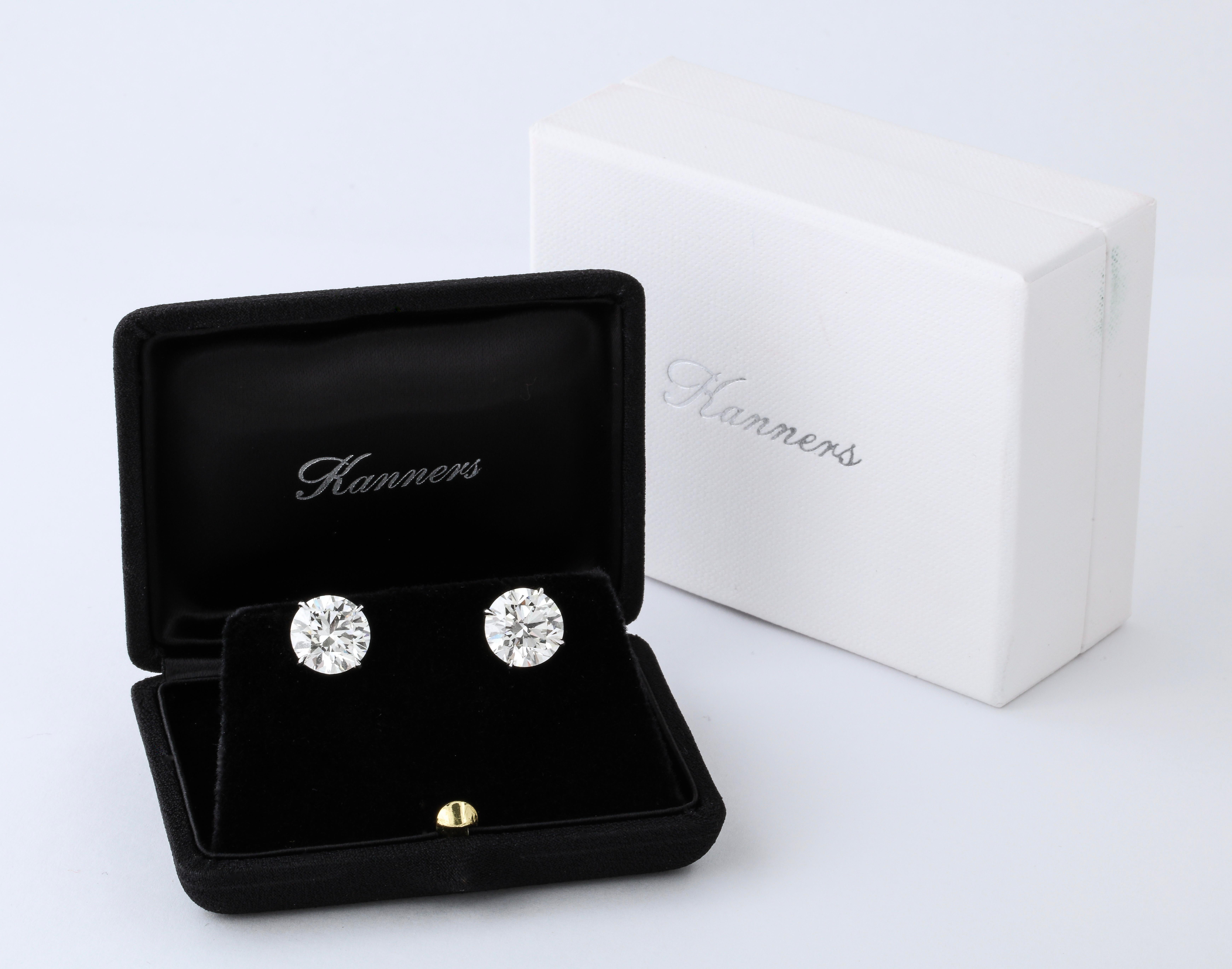 Contemporary GIA Certified 100% Eye Clean Triple EX 10.18 Carat Round Diamond Stud Earrings