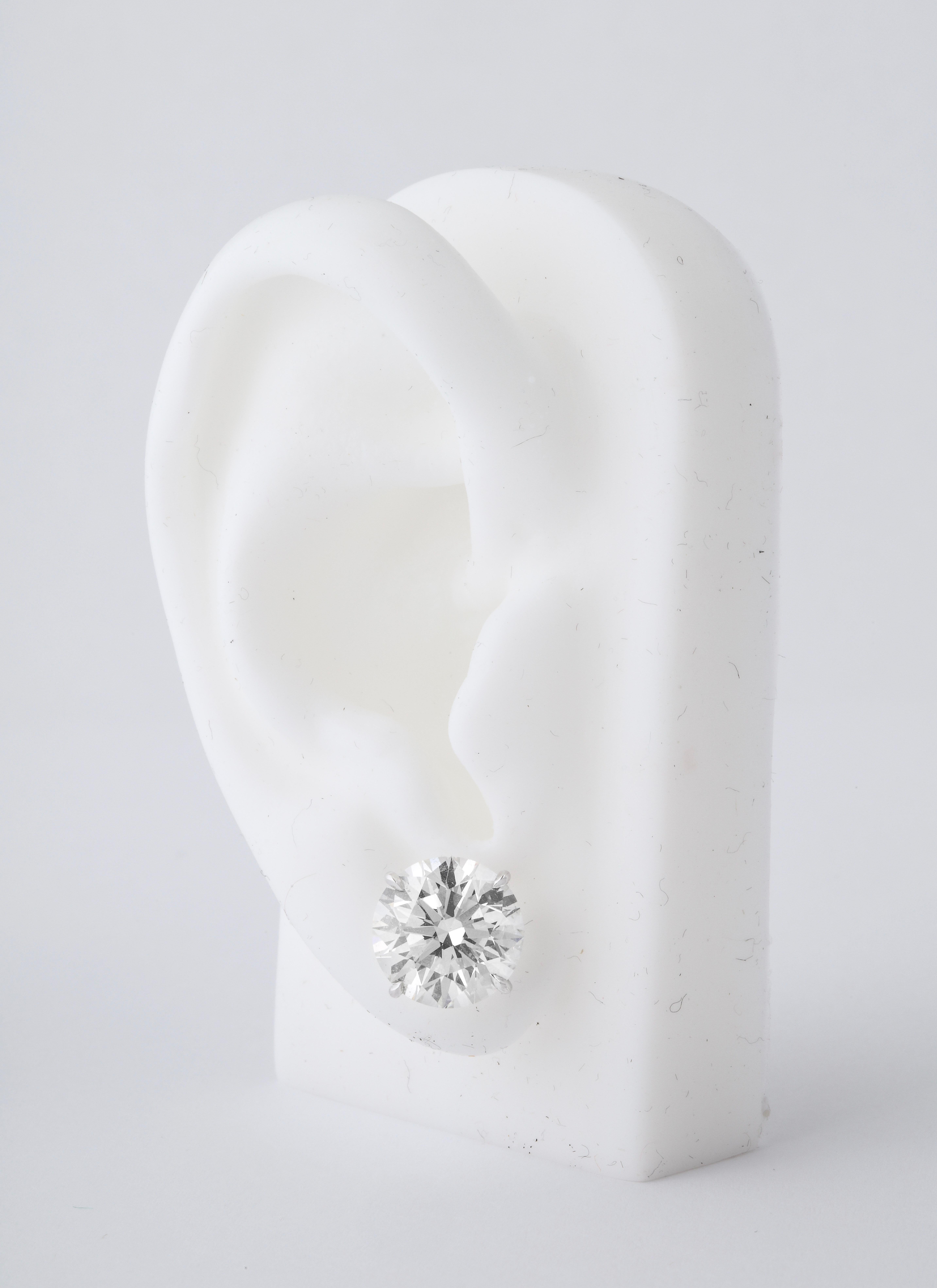 Round Cut GIA Certified 100% Eye Clean Triple EX 10.18 Carat Round Diamond Stud Earrings